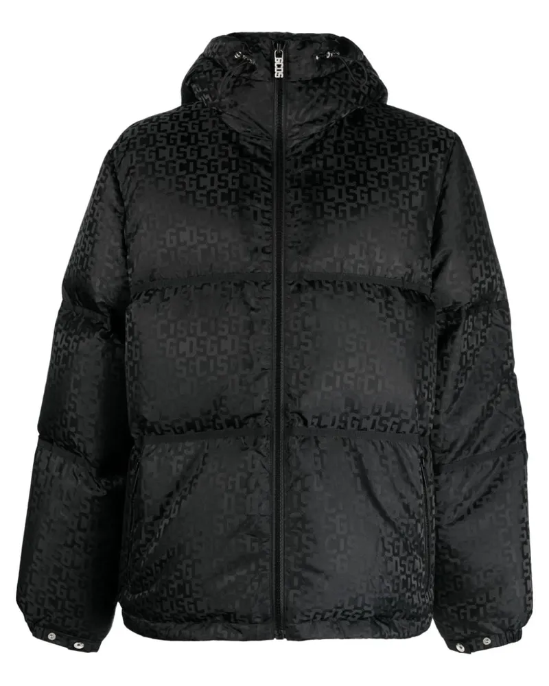 GCDS Kapuzenjacke mit Monogramm Schwarz