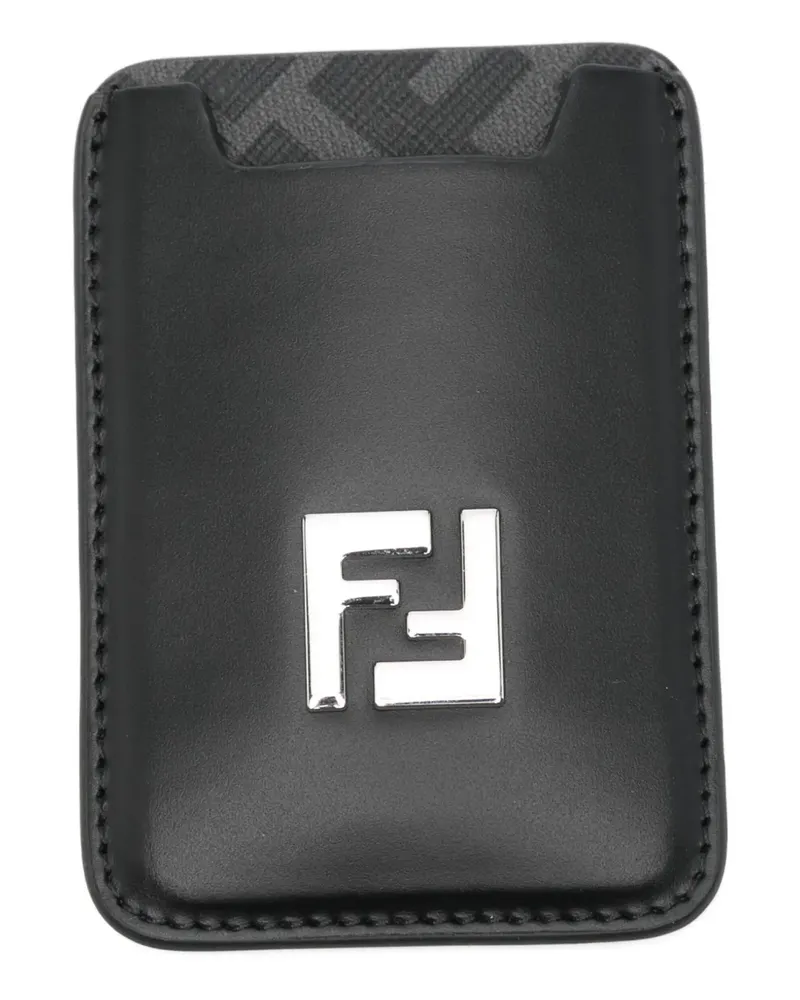 Fendi Kartenetui mit Logo-Schild - Schwarz Schwarz