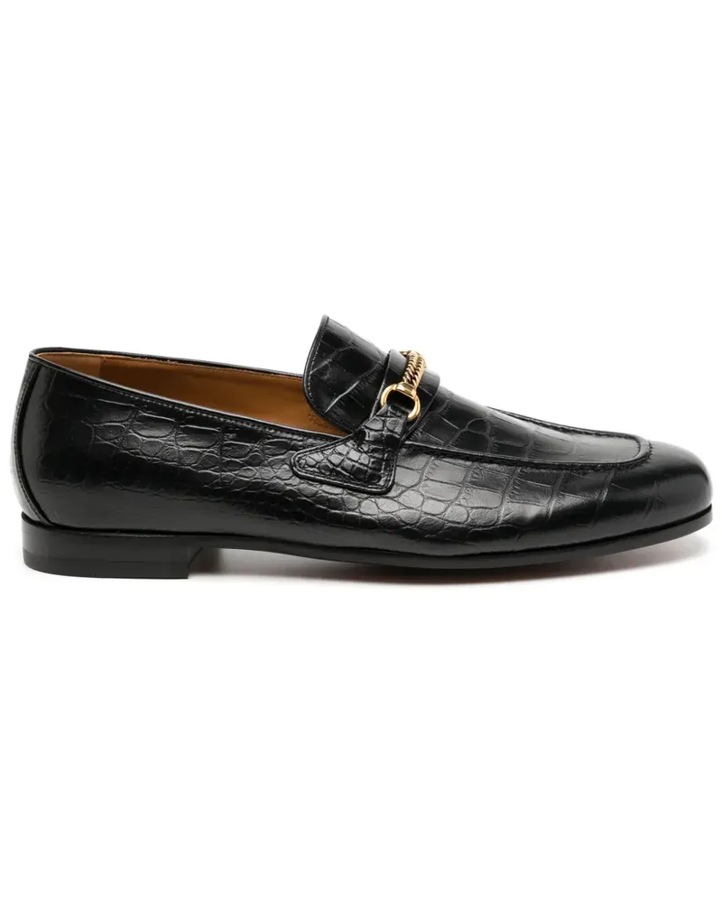 Tom Ford Loafer mit Kroko-Optik - Schwarz Schwarz