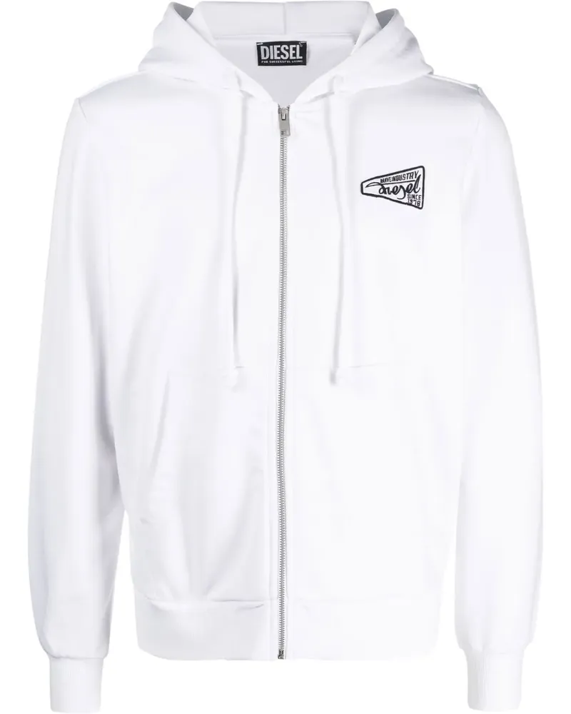 Diesel Kapuzenjacke mit Logo-Print - Weiß Weiß