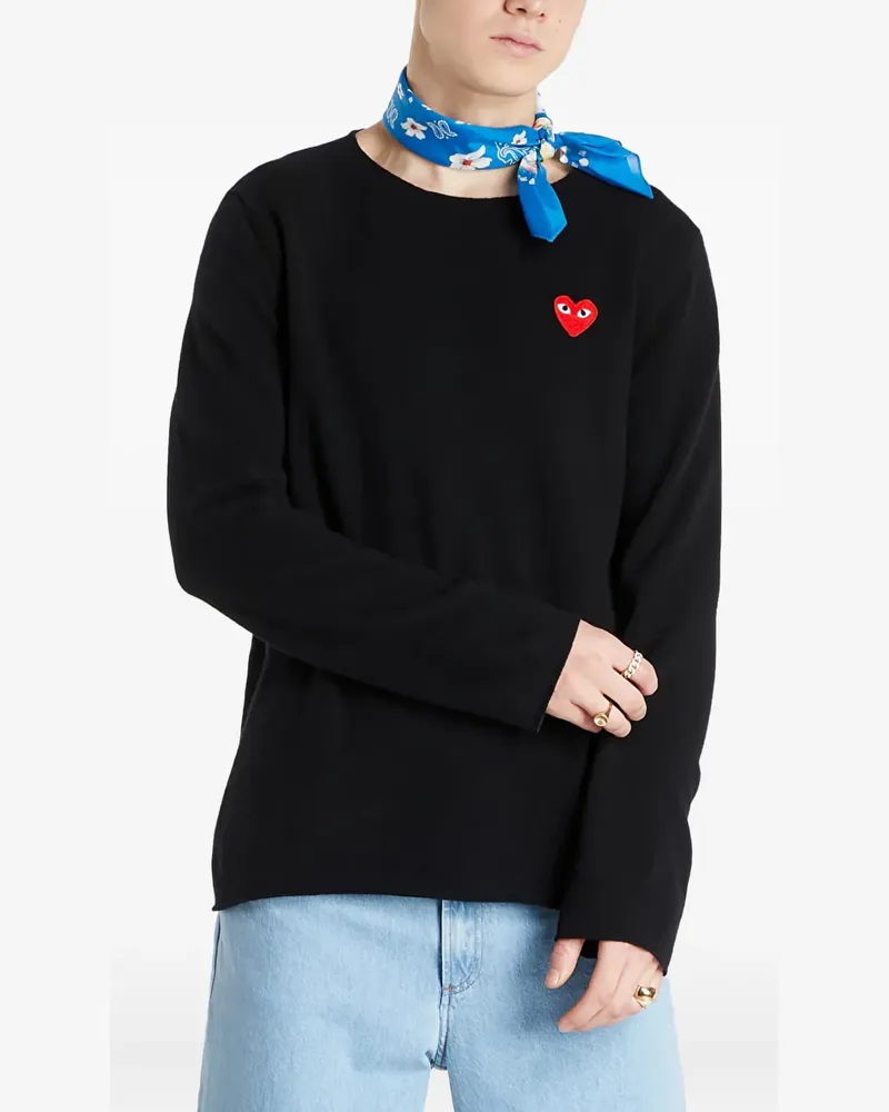 Comme des Garçons Pullover mit Herz-Patch - Schwarz Schwarz