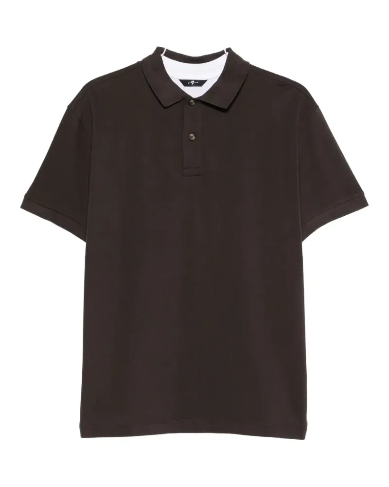 7 for all mankind layered-effect polo shirt - Braun Braun
