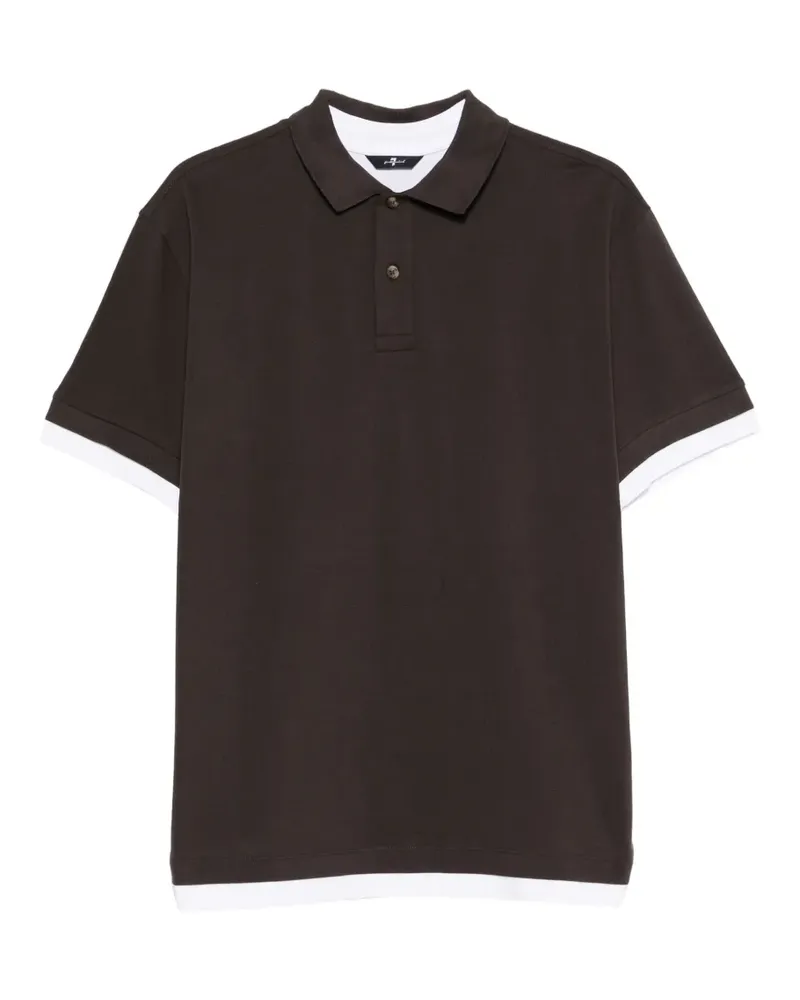 7 for all mankind layered-effect polo shirt - Braun Braun