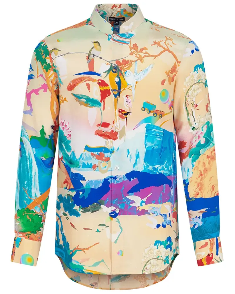 Shanghai Tang x Jacky Tsai Hemd mit Print - Nude Nude