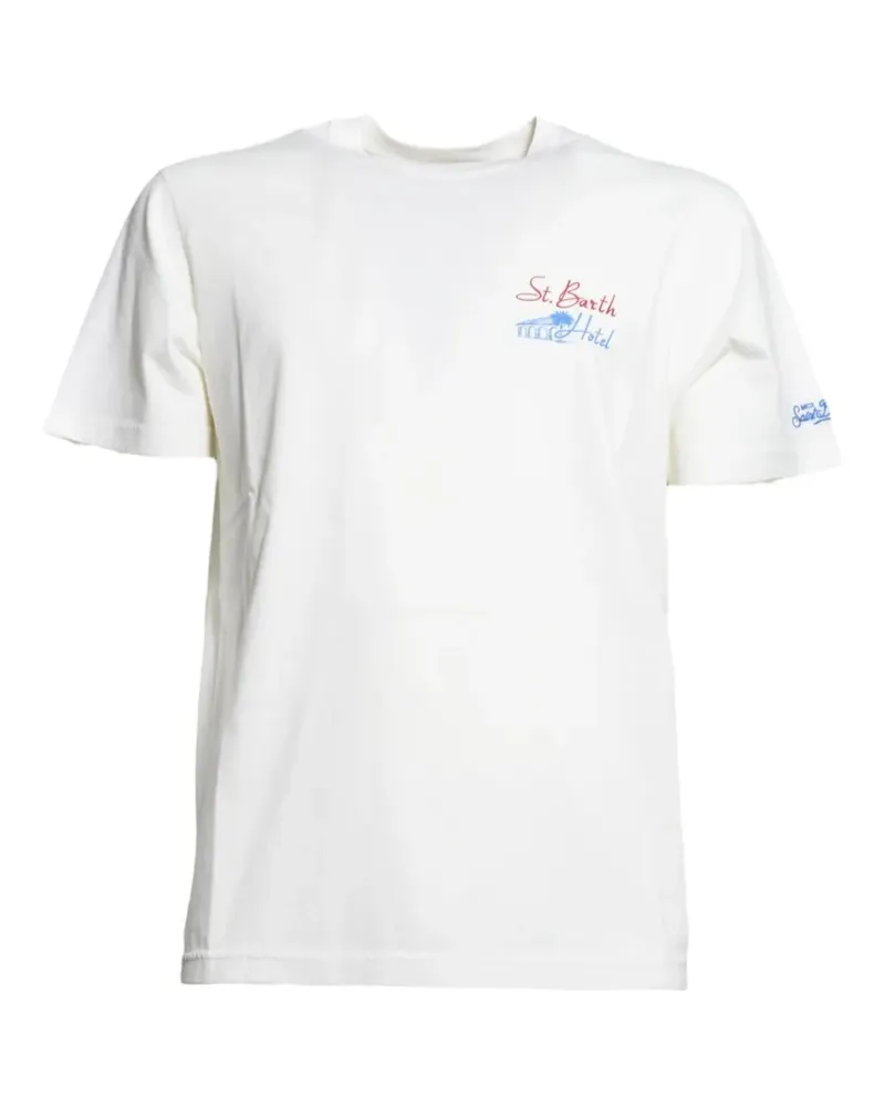 MC2 Saint Barth Portland T-Shirt mit Hotel-Print - Weiß Weiß