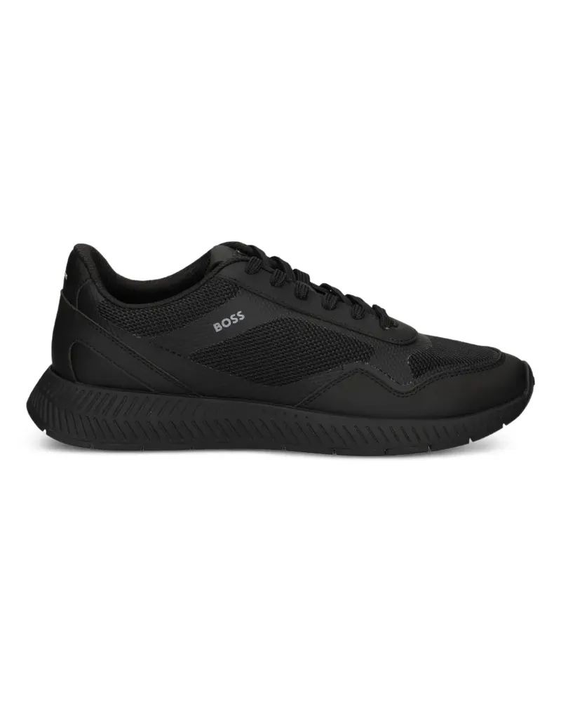 HUGO BOSS mesh trainers with ribbed sole - Schwarz Schwarz