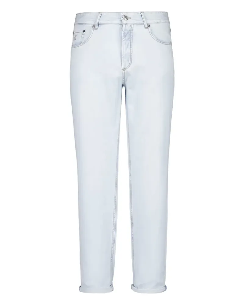 Brunello Cucinelli Jeans mit Logo-Patch - Blau Blau