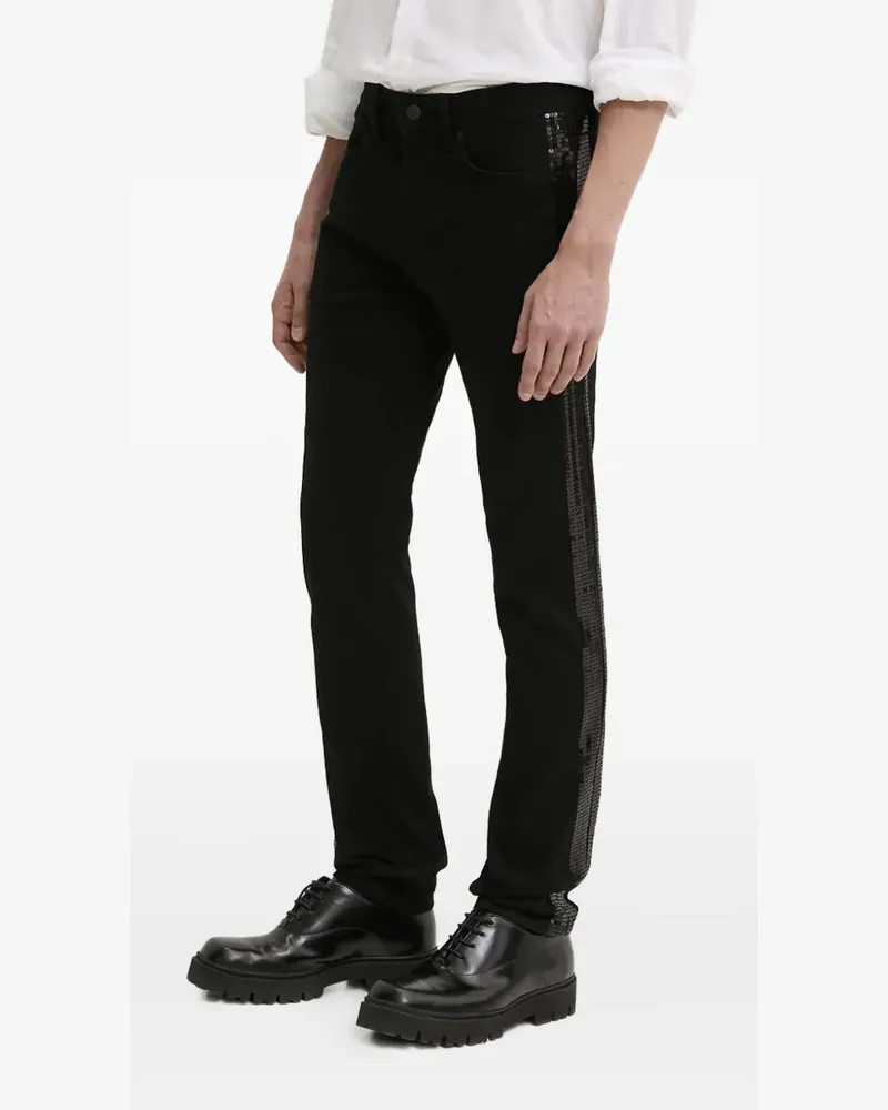 HUGO BOSS Jeans mit Pailletten - Schwarz Schwarz