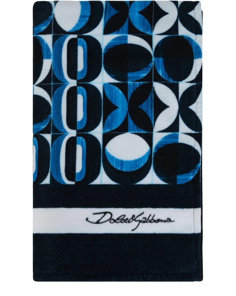 Dolce & Gabbana Badetuch mit geometrischem Print - Blau Blau