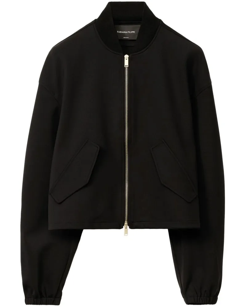 Fabiana Filippi Bomberjacke im Scuba-Look - Schwarz Schwarz