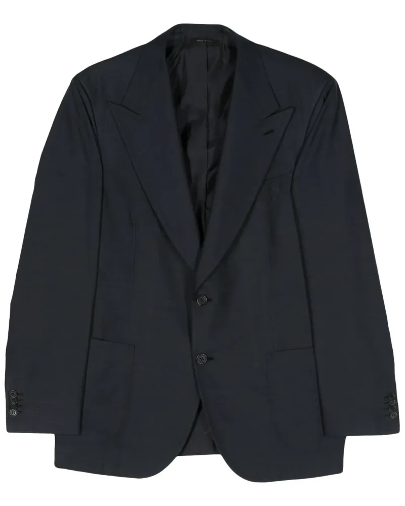 Brioni Seidensakko mit Webmuster - Blau Blau