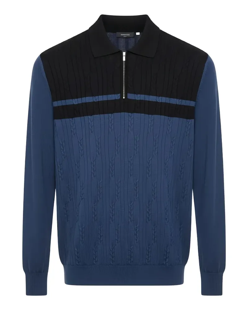 Tombolini cable-knit quarter-zip sweater - Blau Blau