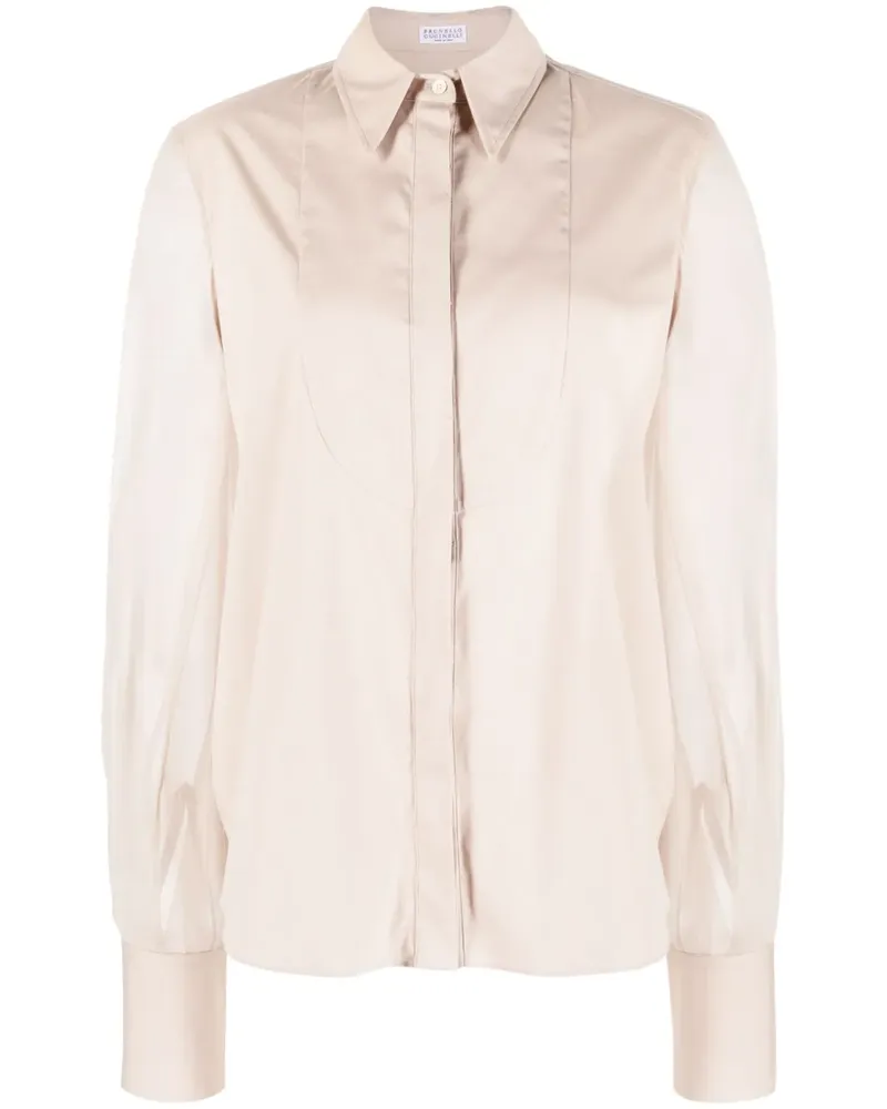 Brunello Cucinelli Semi-transparentes Oberteil - Nude Nude