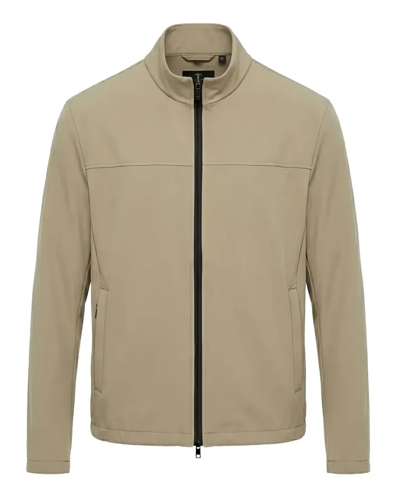 Tombolini logo-print zip-up jacket - Nude Nude