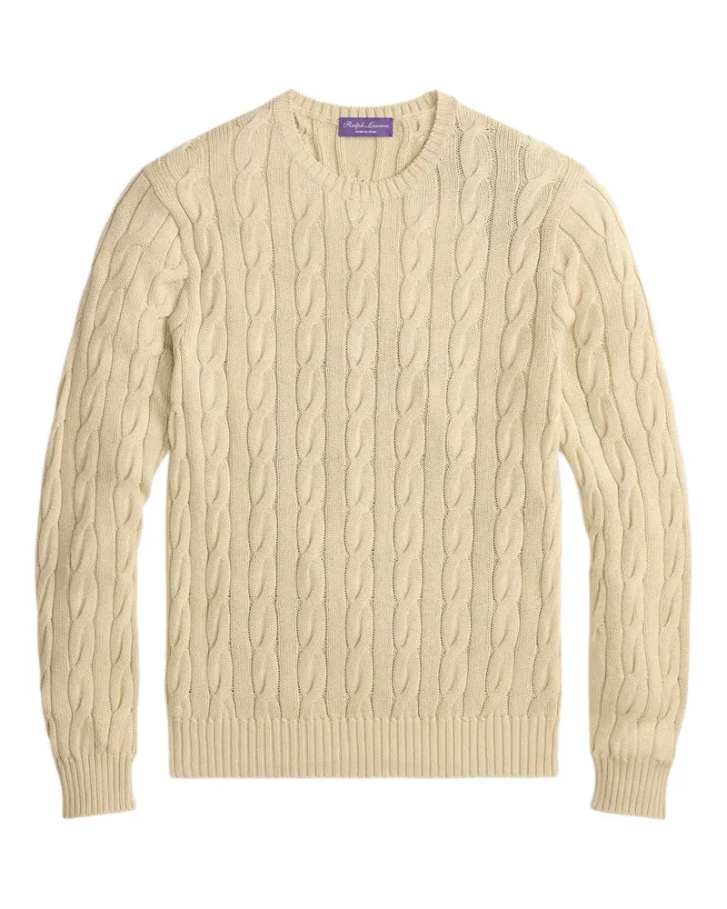 Ralph Lauren Landärmeliger Pullover mit Zopfmuster - Nude Nude