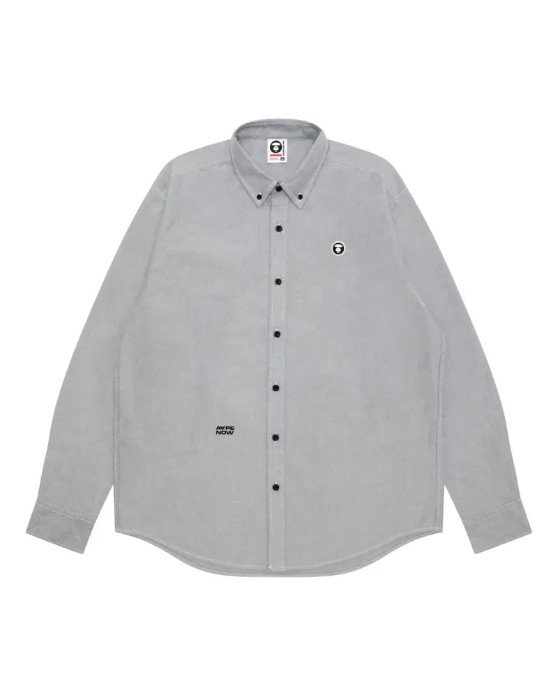 BAPE Button-down-Hemd mit Logo - Grau Grau