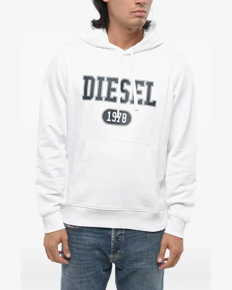 Diesel logo-print hoodie - Weiß Weiß