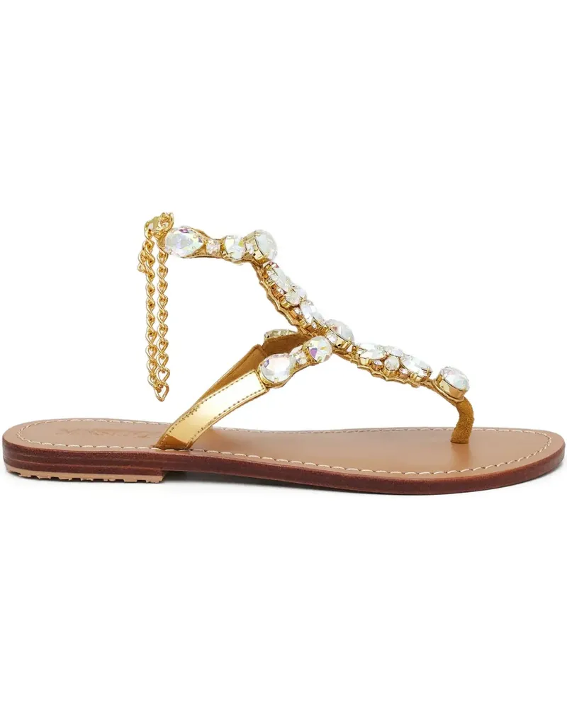 Mystique crystal chain sandals - Gold Gold