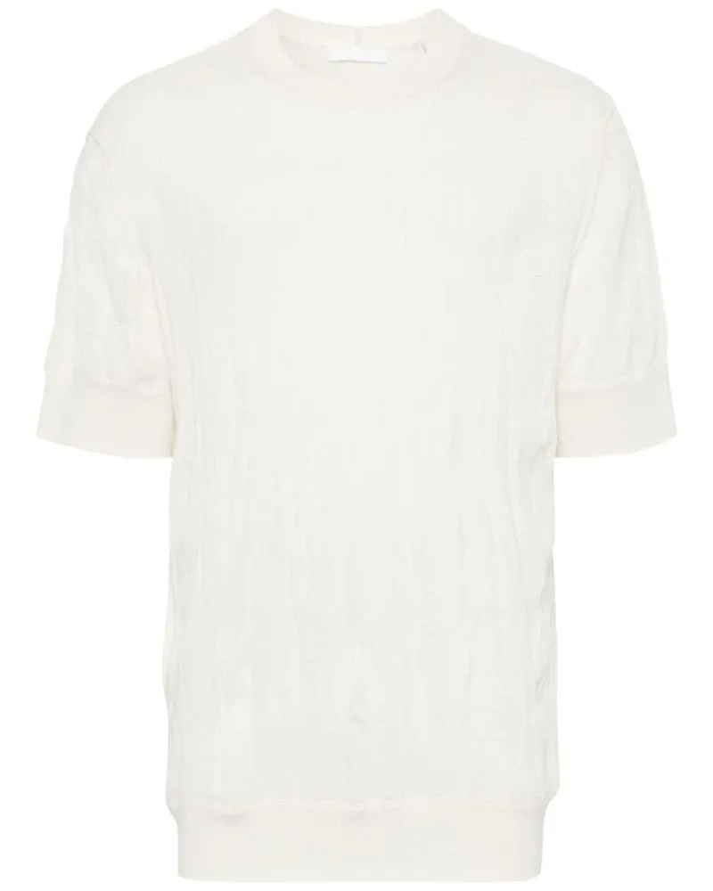 Helmut Lang T-Shirt in Knitteroptik Nude