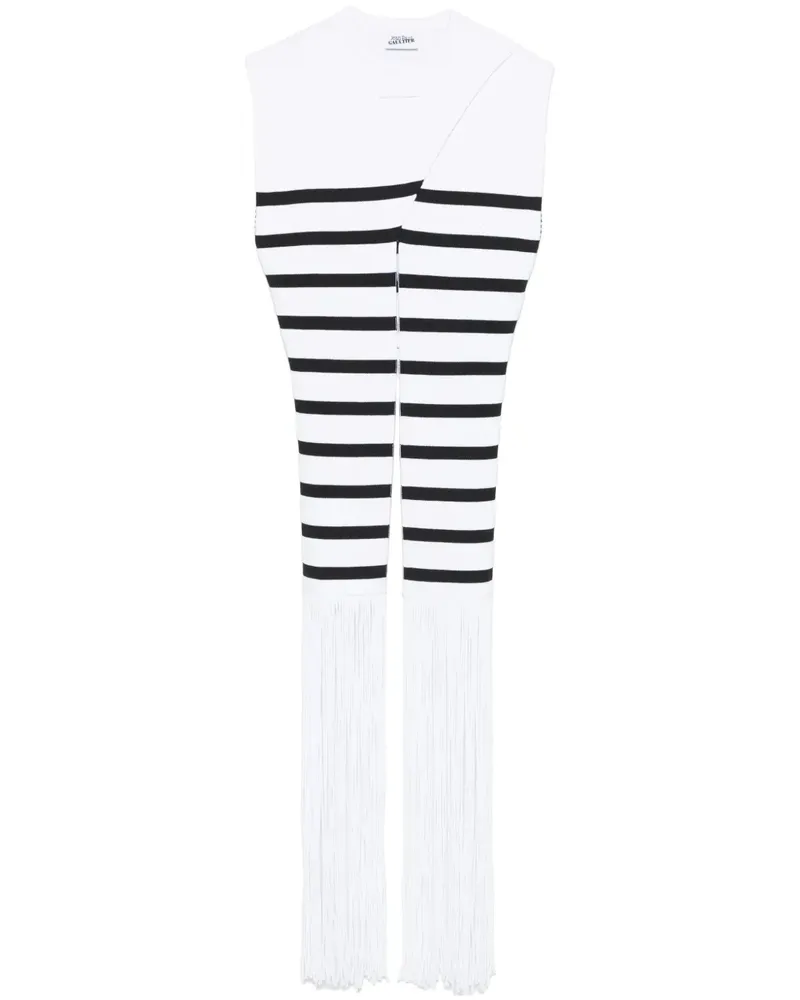 Jean Paul Gaultier The Fringed Marinière Oberteil - Weiß Weiß