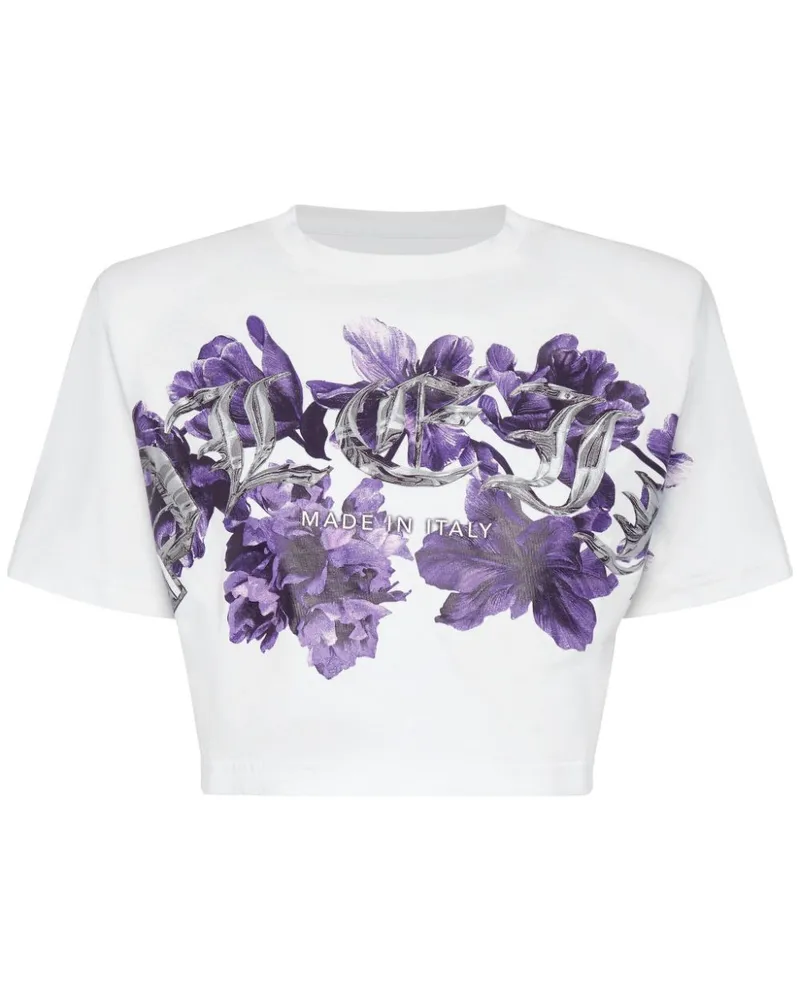 Philipp Plein Cropped-Top mit Logo-Print - Weiß Weiß