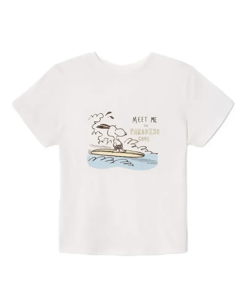 RE/DONE T-Shirt mit grafischem Print - Nude Nude