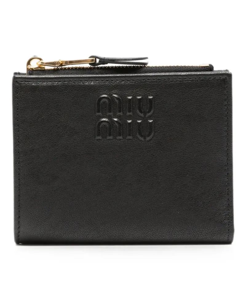 Miu Miu logo-embossed zip-fastening wallet - Schwarz Schwarz