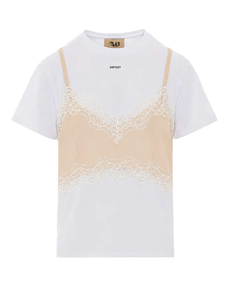 Aniye By Lila T-Shirt mit Schnürdetail - Weiß Weiß