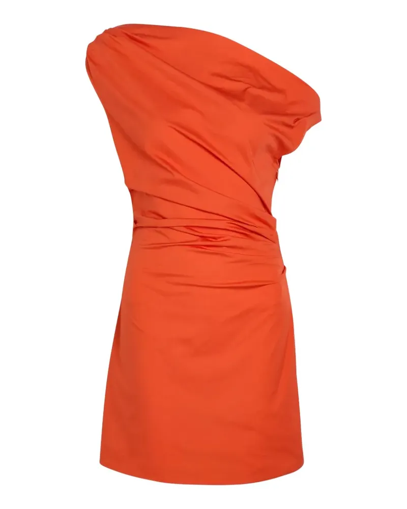 STAUD Drapiertes One-Shoulder-Minikleid - Orange Orange