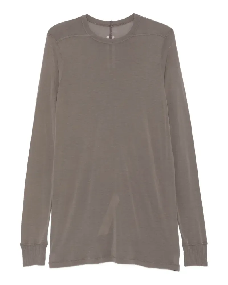 Rick Owens longline ribbed-cuff T-shirt - Grau Grau