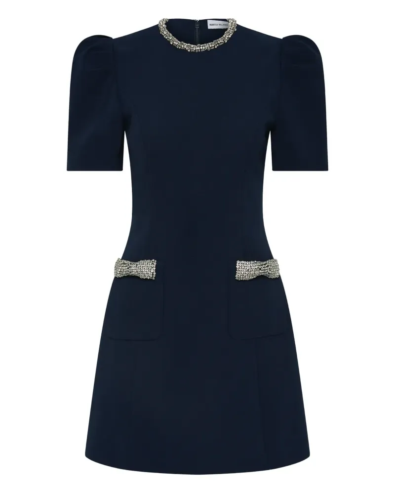Rebecca Vallance Nemy embellished puff-sleeve mini dress - Blau Blau
