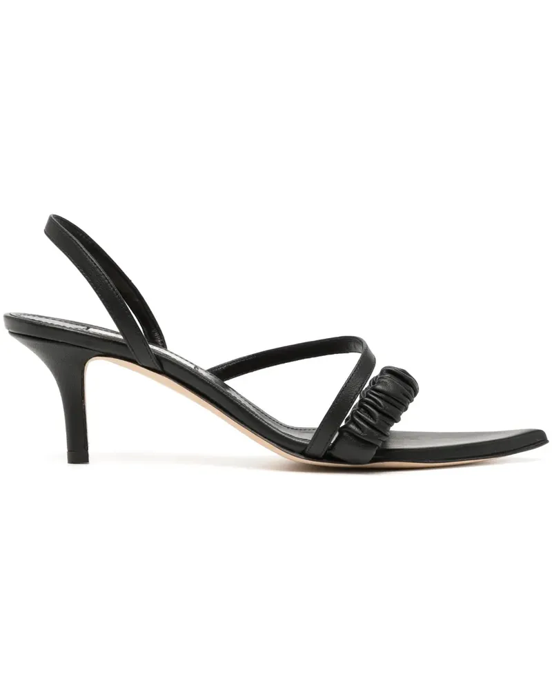 Elleme Pantoletten aus Leder 70mm - Schwarz Schwarz