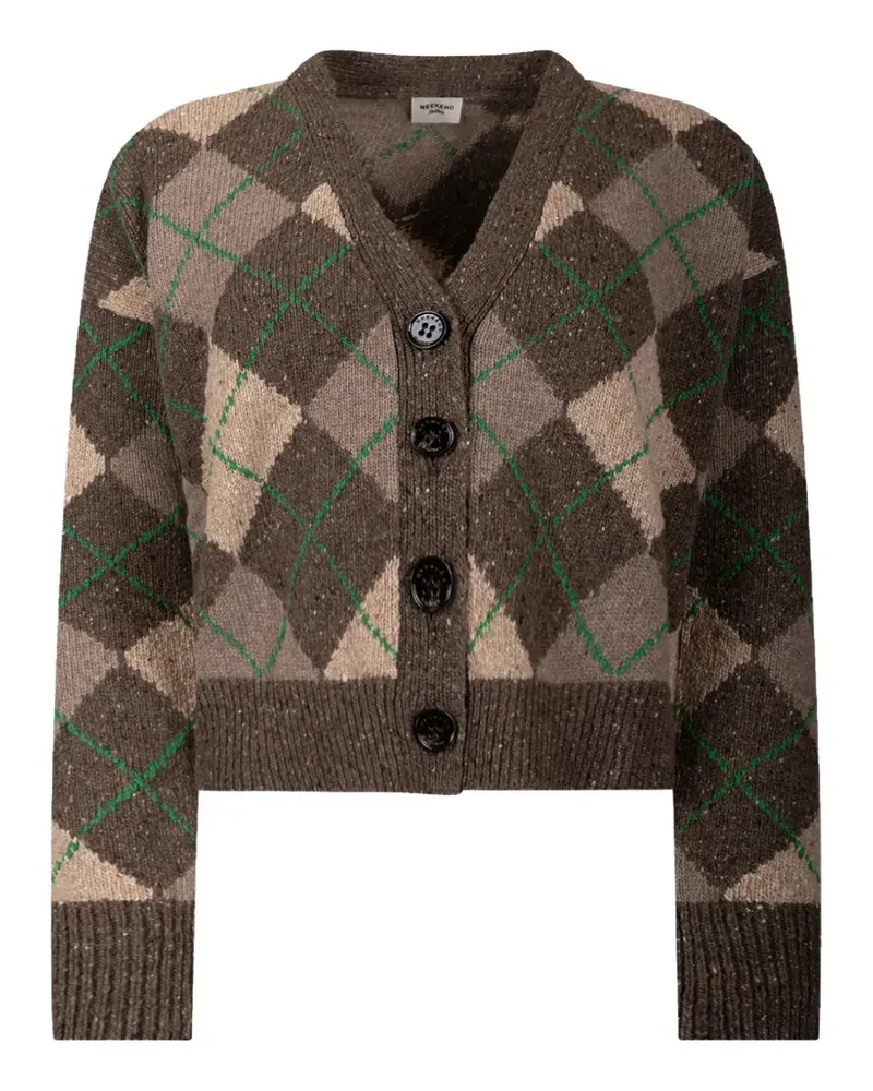 Max Mara Cardigan mit Argyle-Muster - Braun Braun