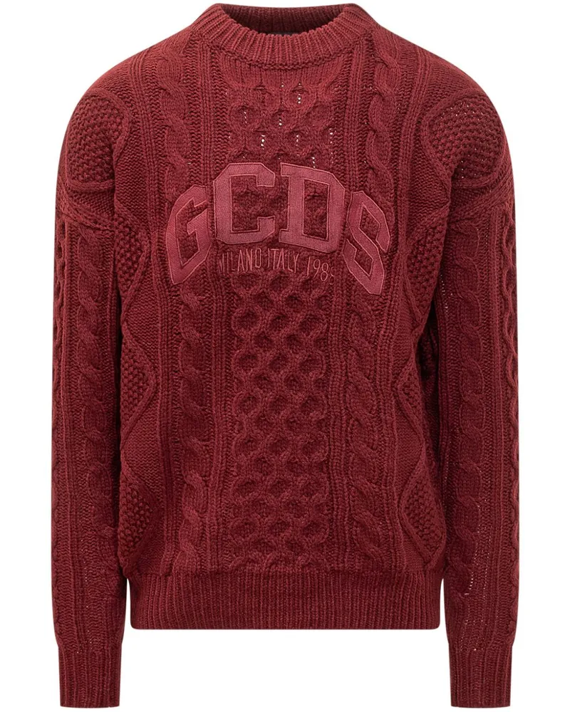 GCDS Pullover mit Logo - Rot Rot