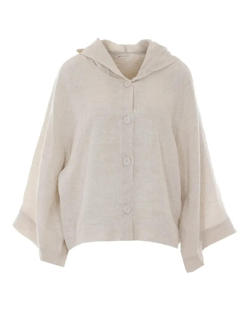 Maurizio Pecoraro Asymmetrische Jacke mit Blumenstickerei - Nude Nude