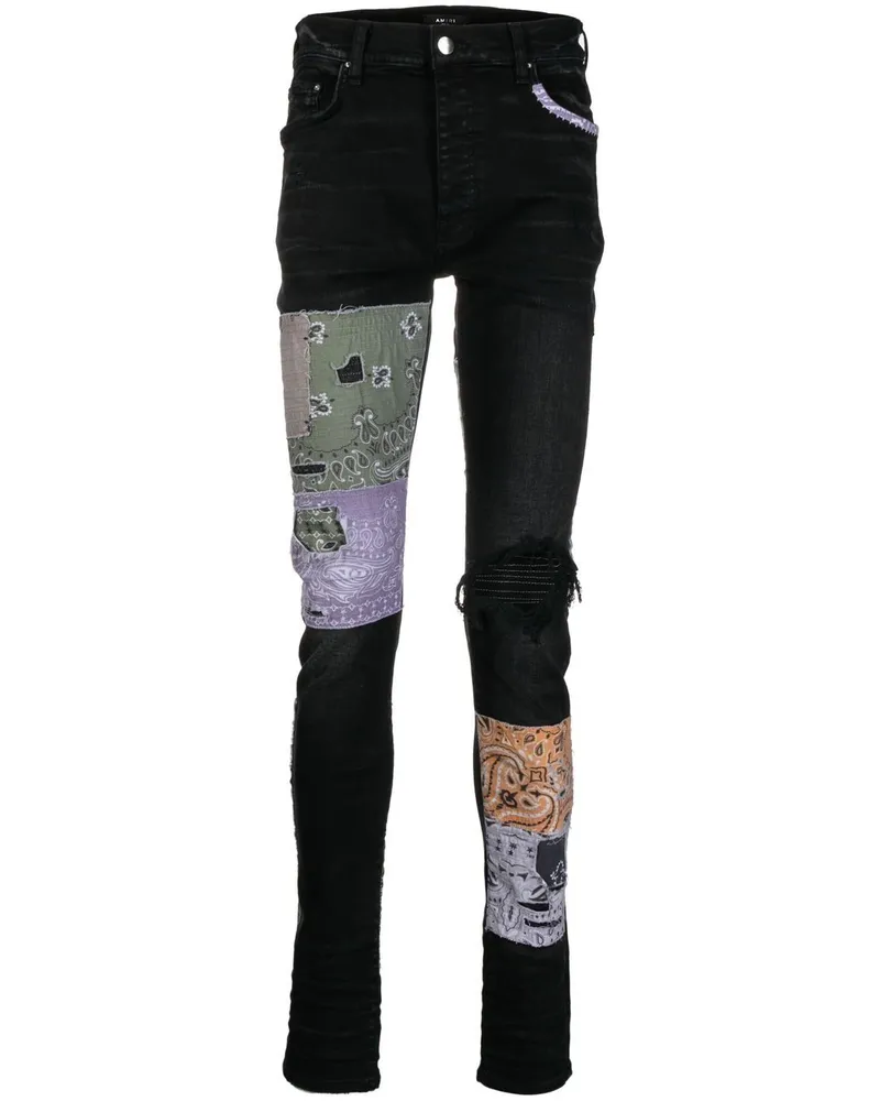Amiri Bandana Art Jeans - Schwarz Schwarz