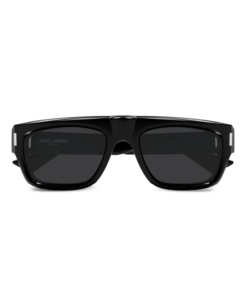 Saint Laurent Sonnenbrille mit eckigem Gestell - Schwarz Schwarz