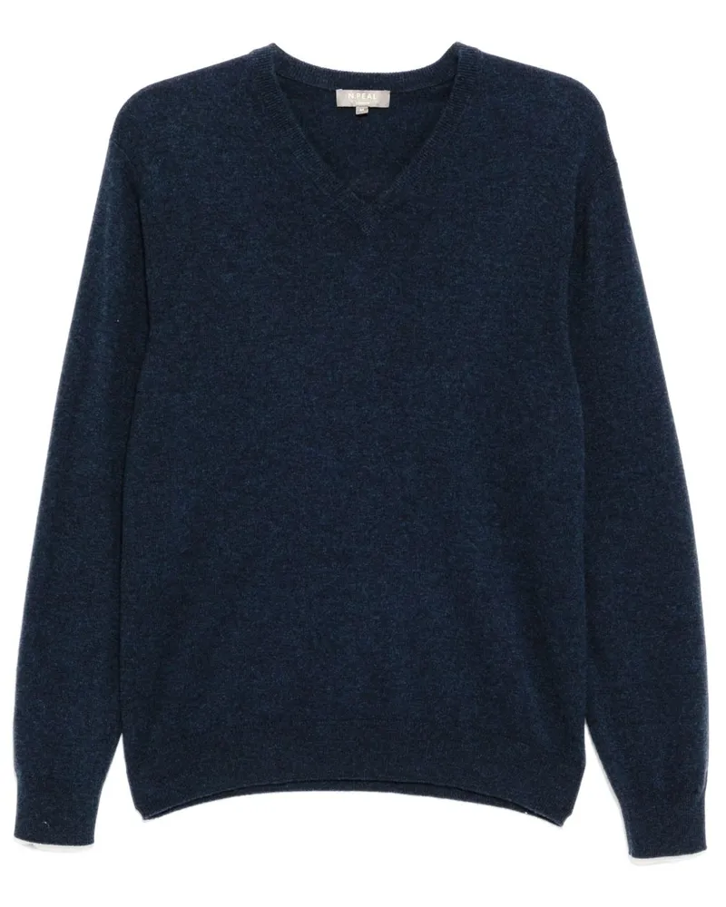 N.Peal Burlington Pullover mit V-Ausschnitt - Blau Blau