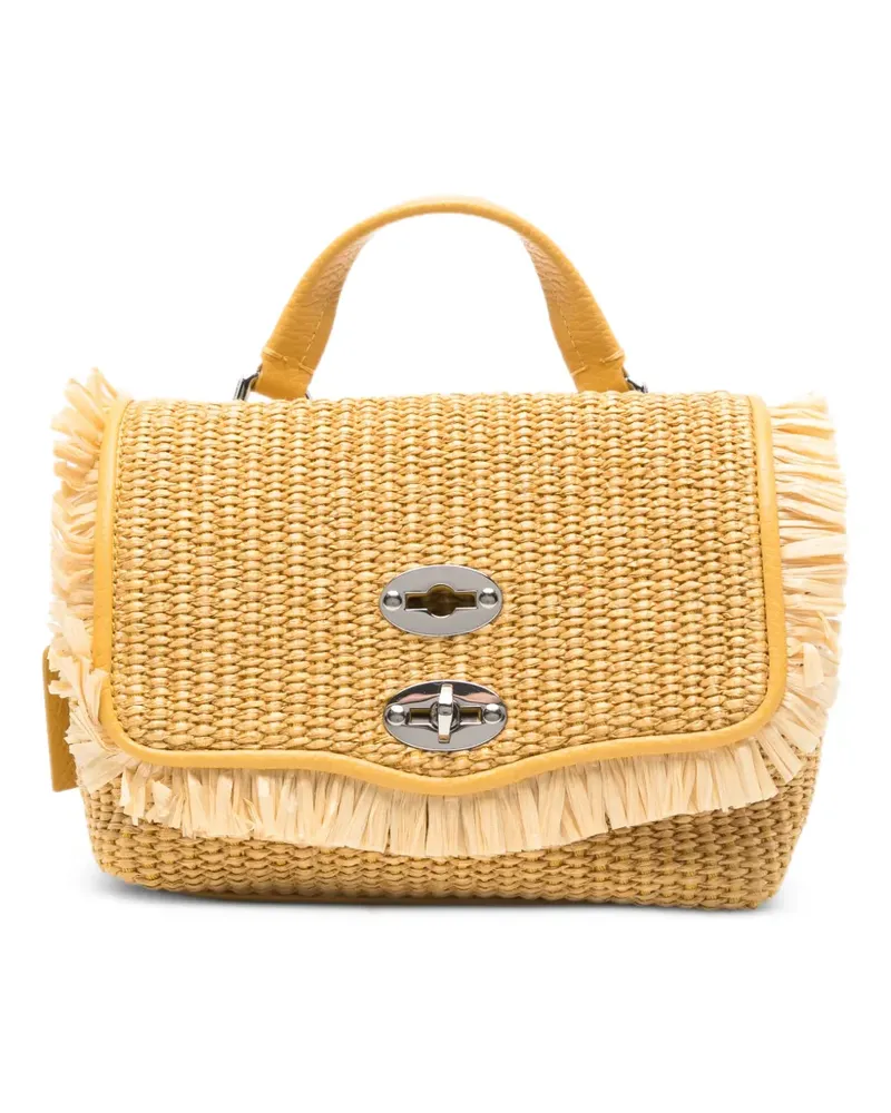 Zanellato Postina® raffia frayed tote bag - Nude Nude