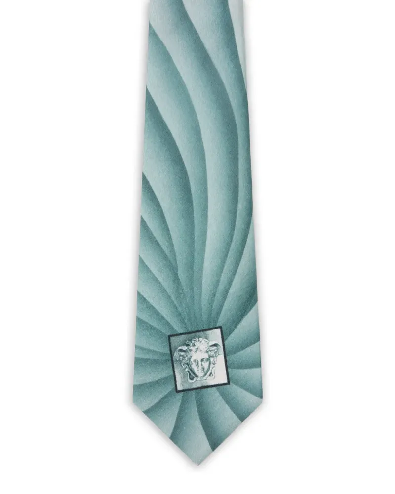 Versace bedruckte Seidentwill-Krawatte - Blau Blau