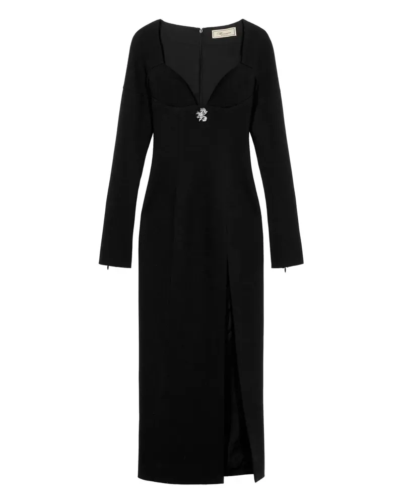 Blumarine Midikleid mit Kristallen - Schwarz Schwarz