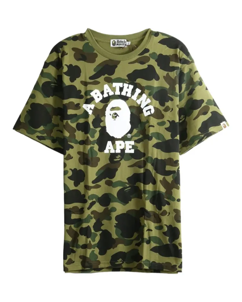 BAPE T-Shirt mit Camouflage-Print - Grün Grün