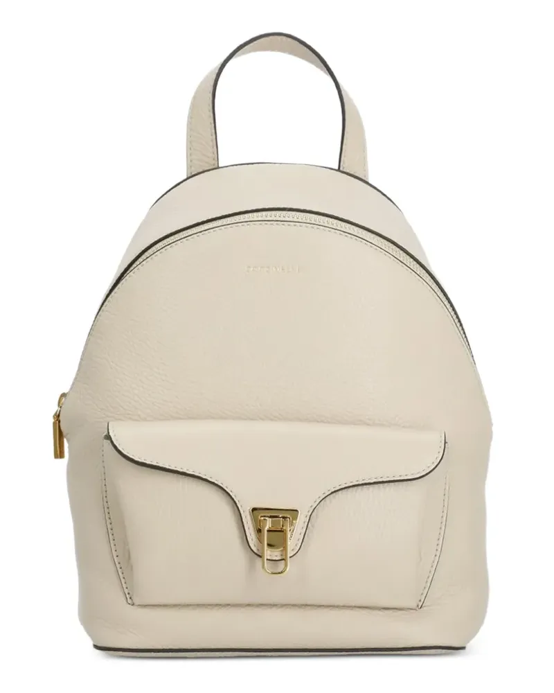 Coccinelle Beat pebbled leather small backpack - Nude Nude