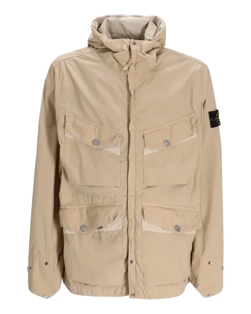 Stone Island Kapuzenparka mit Klappentasche - Nude Nude