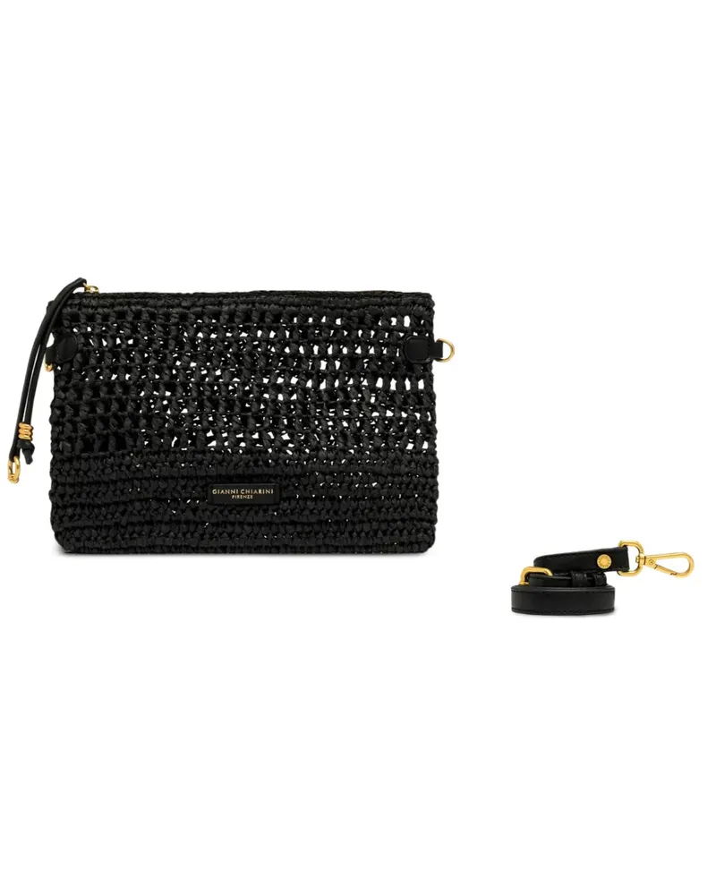 Gianni Chiarini small Nefeli crochet zip pouch bag - Schwarz Schwarz