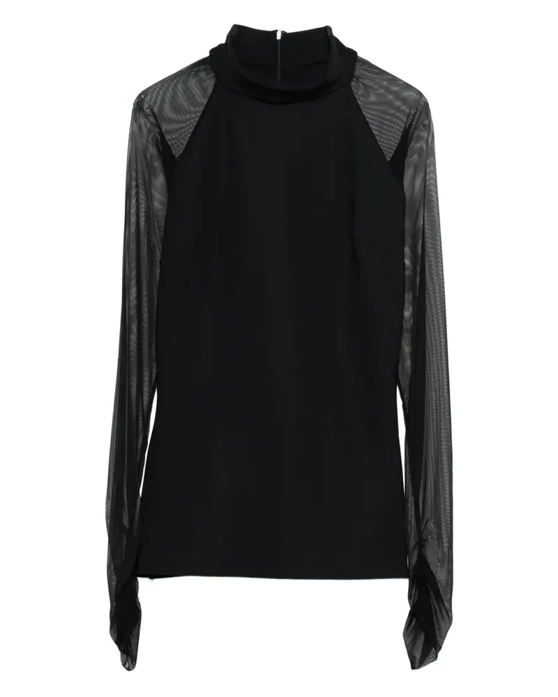 Chiara Boni Illusion mesh blouse - Schwarz Schwarz