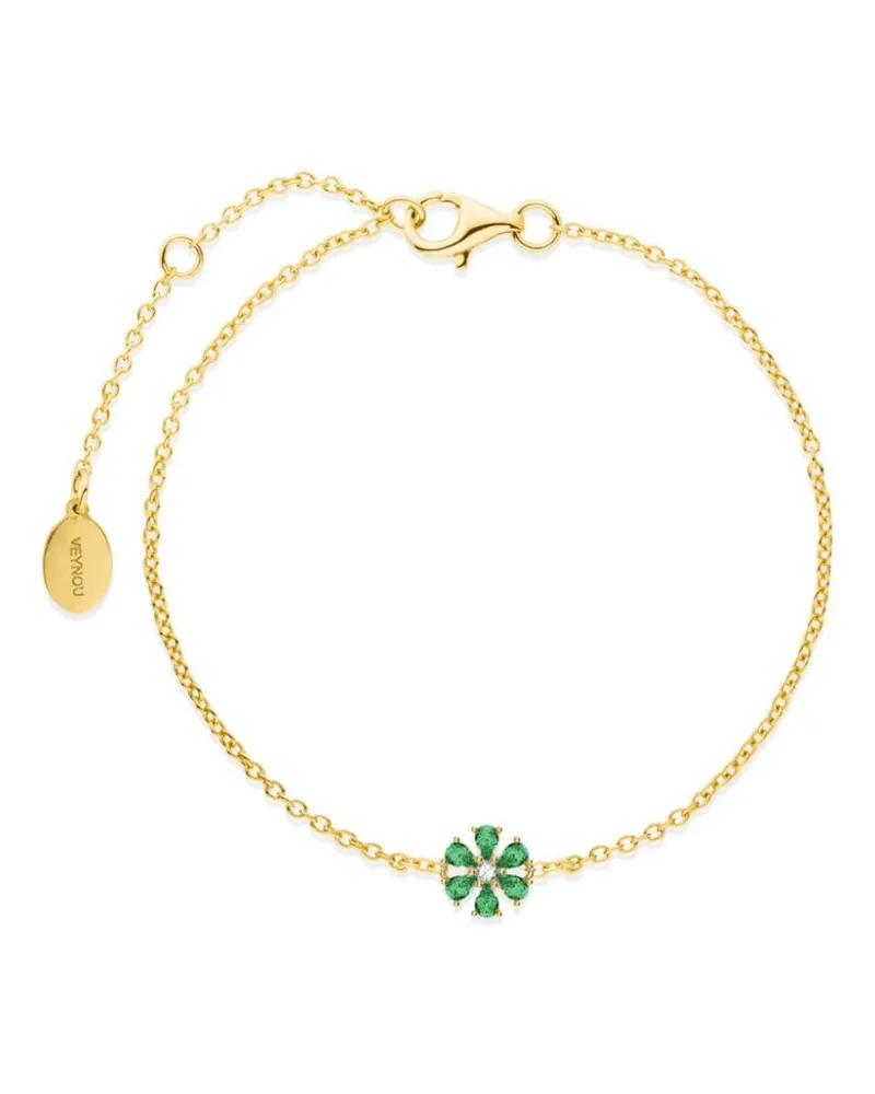 VEYNOU 14kt Blooming Eden Gelbgoldarmband mit Smaragd Gold