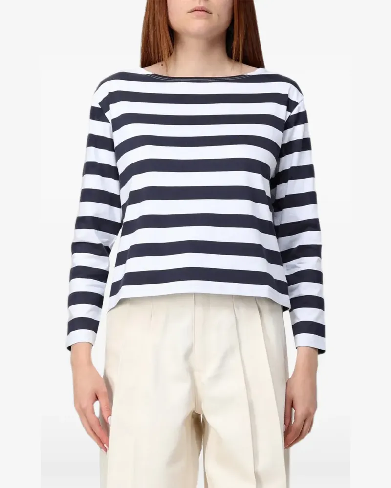 Theory Langarmshirt mit Querstreifen - Blau Blau