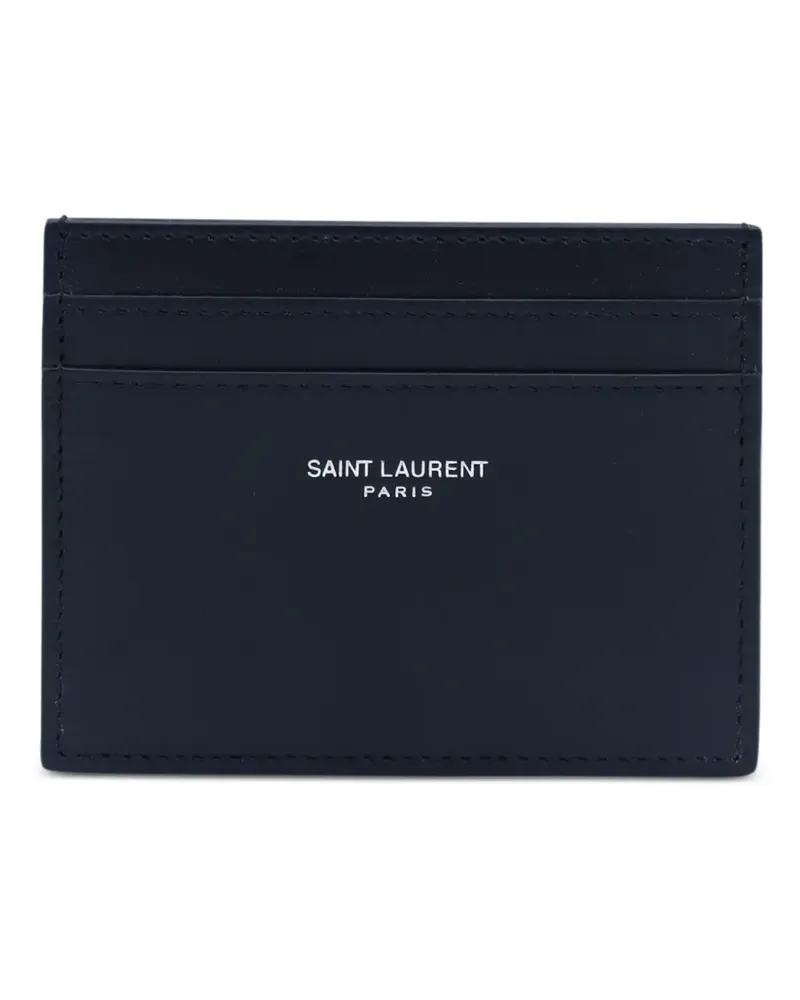 Saint Laurent Kartenetui mit Logo-Print - Blau Blau