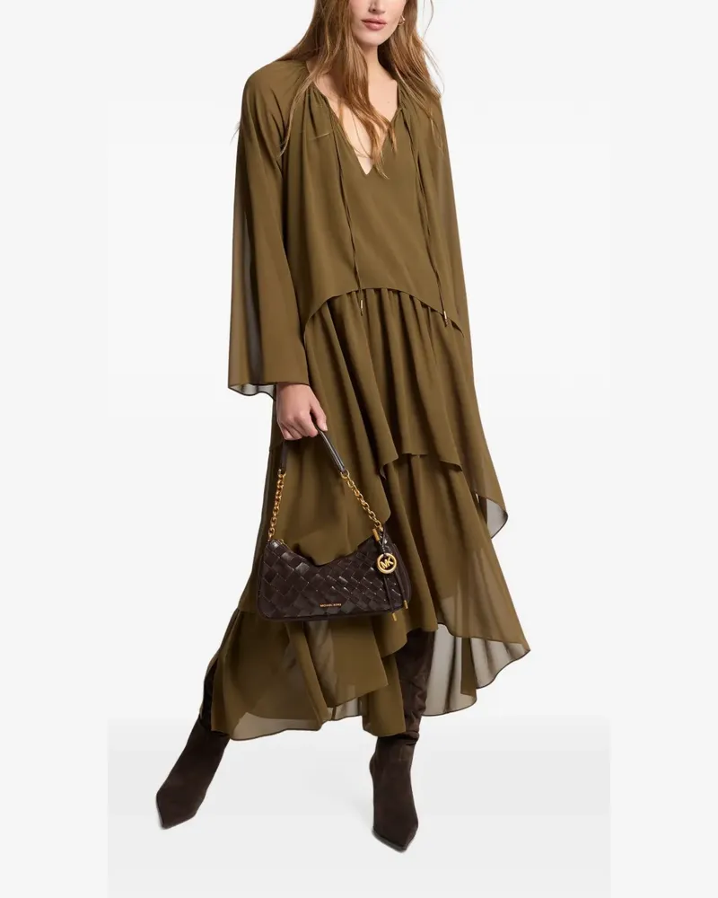 Michael Kors ruffled georgette high-low maxi dress - Grün Grün